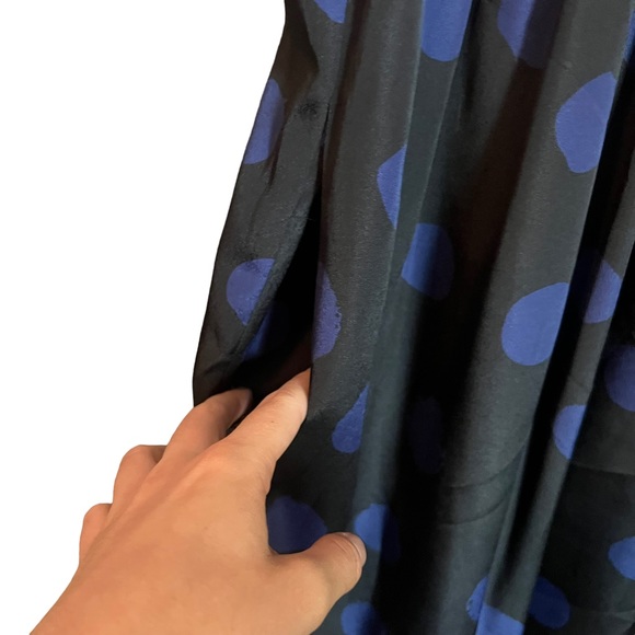 Anthropologie Corey lynn Calter navy and black polka dot dress - Picture 8 of 9